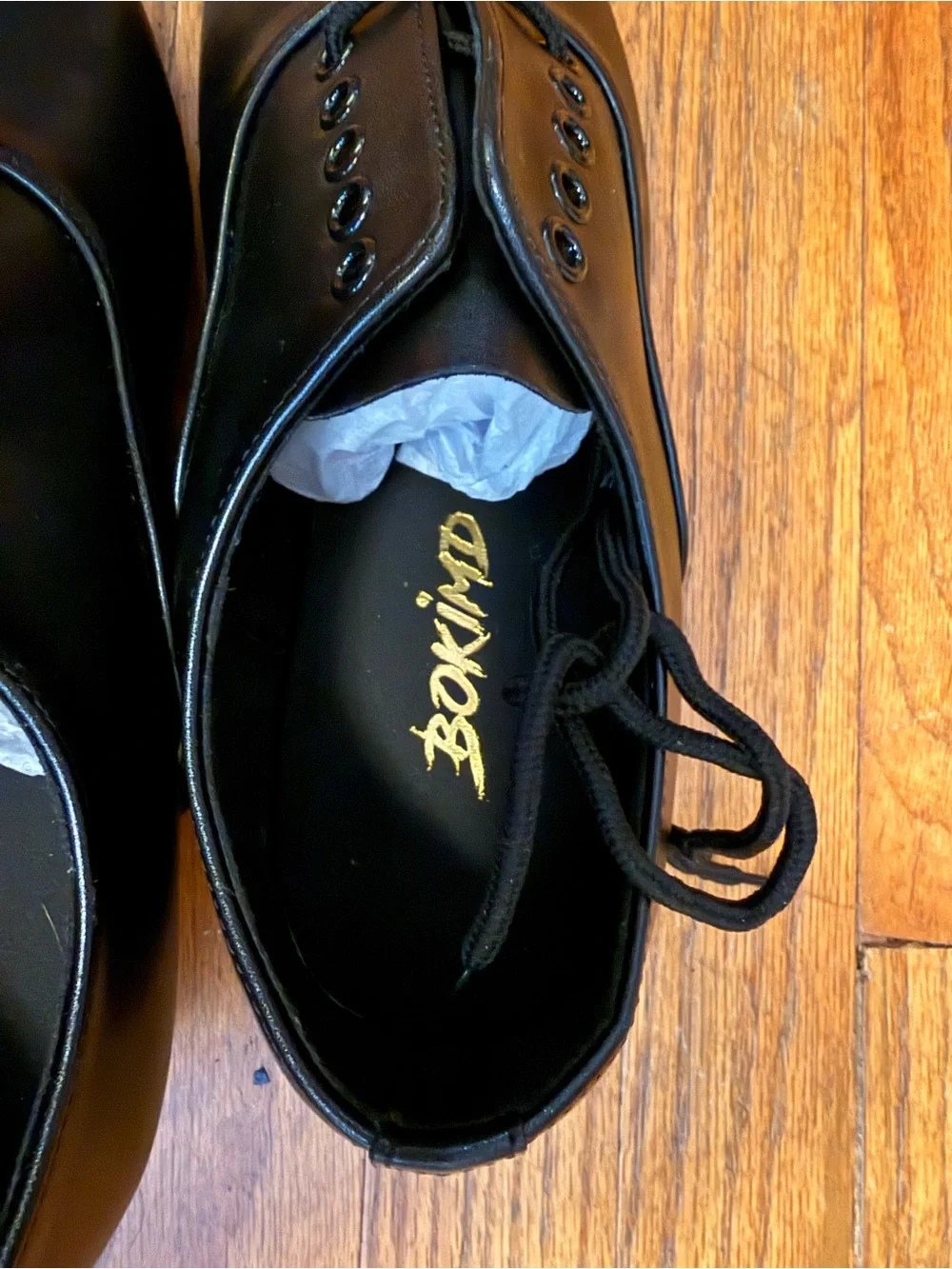 Men's Black Lace-Up Leather Dance Dress Shoes